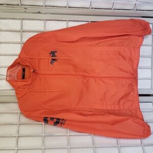 HUM dreammaker bright orange full zip hoodie rain wind mens jacket
